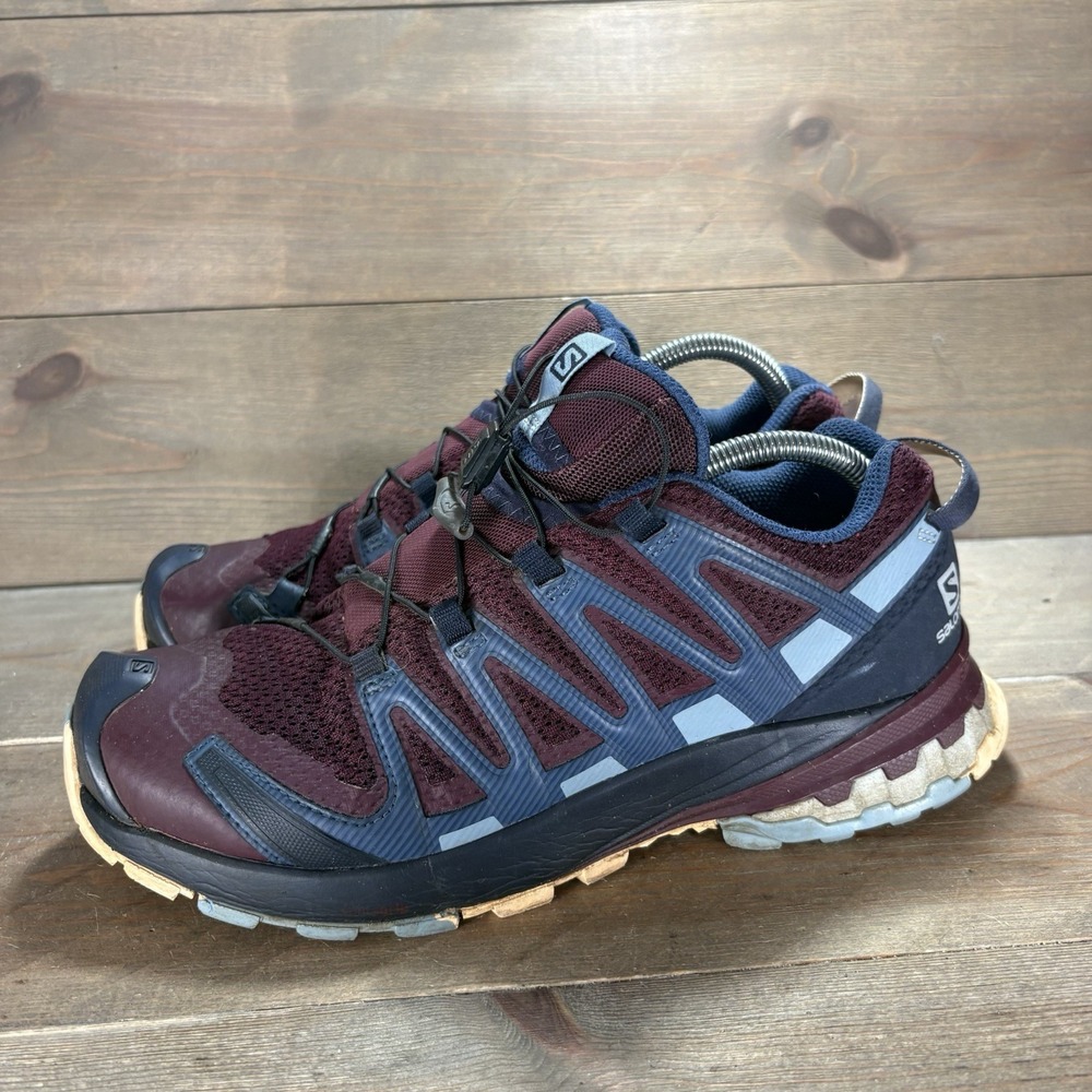 salomon XA pro 3D V8 womens size 9 shoes red blue athletic hiking sneakers